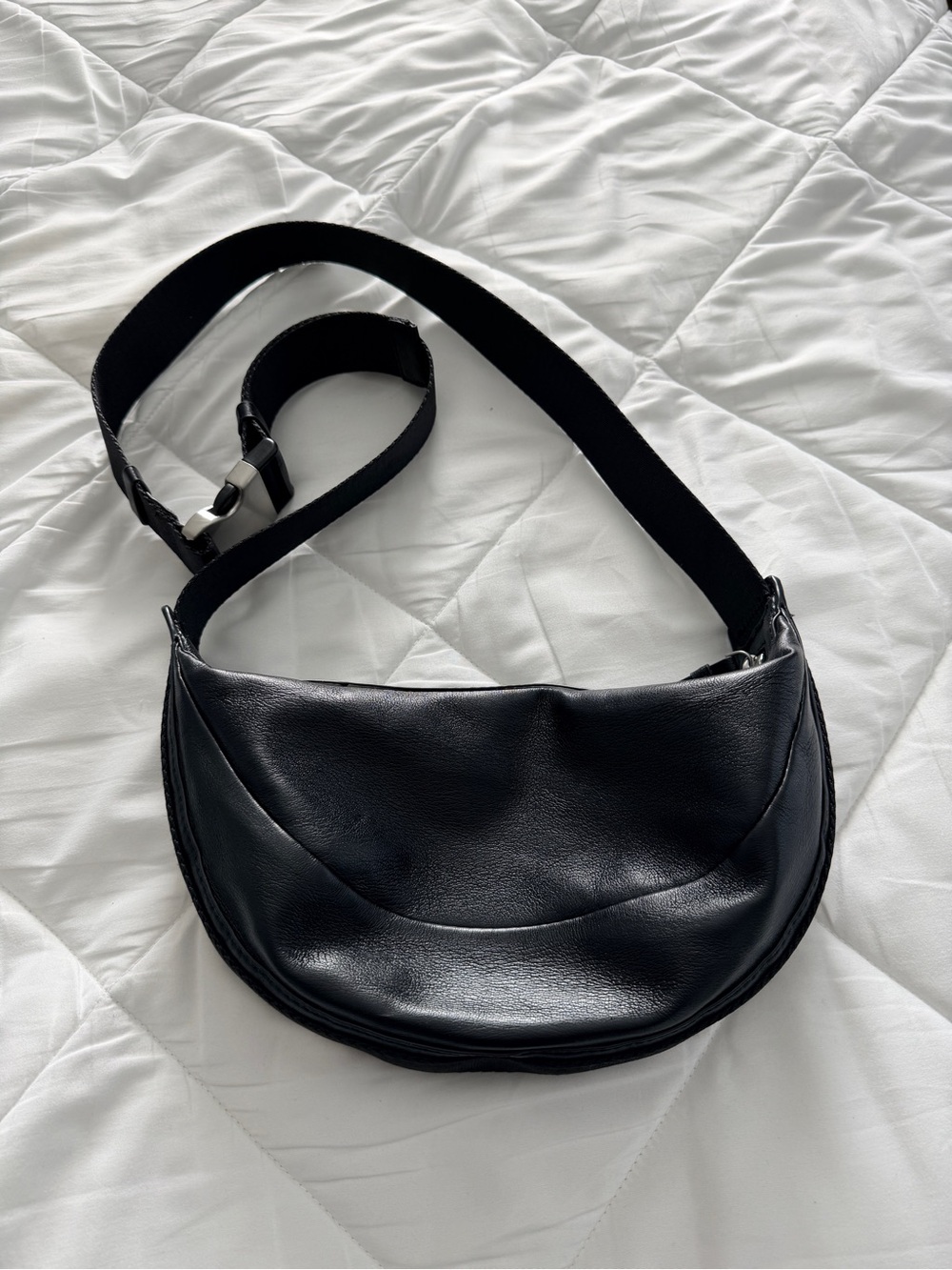Zara Black Crescent Half Moon Crossbody / Shoulder Bag